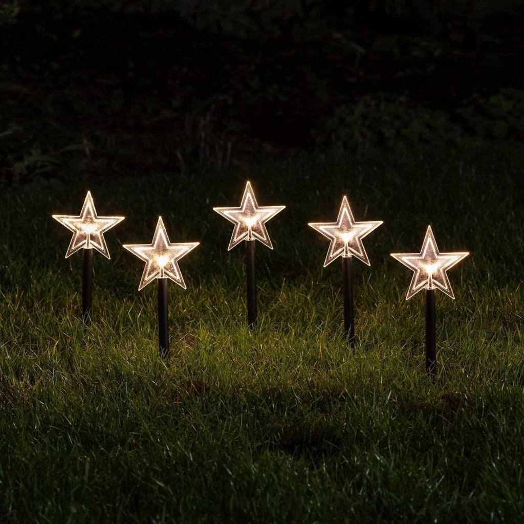 Solar Pathway Lights with Warm White Star Design – 10m Outdoor LED Garden Lighting for Pathways and Driveways 1