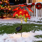 Solar Poinsettia Lights - Energy-Efficient Outdoor Christmas Decor 2