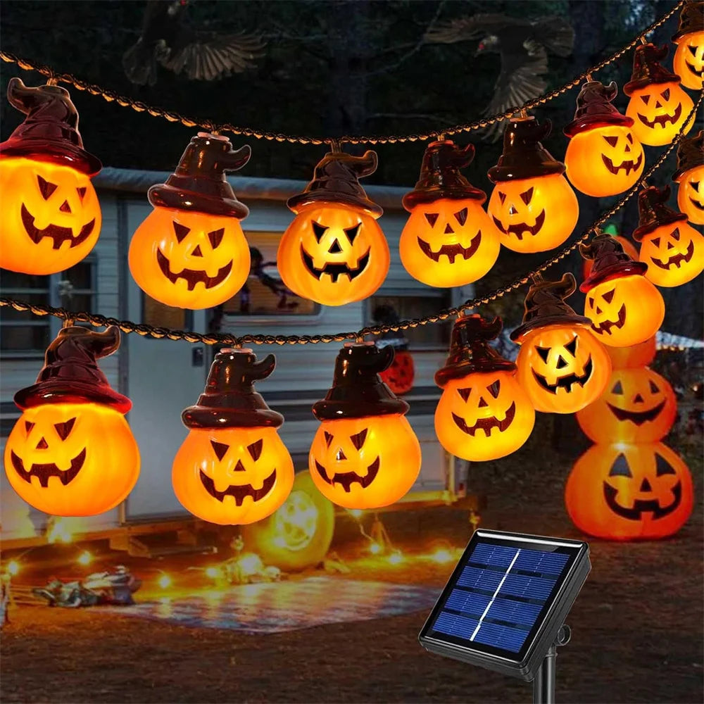 Solar Pumpkin Lights - Energy-Saving Halloween Outdoor Lights with LED Glow 1