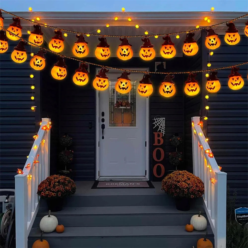 Solar Pumpkin Lights - Energy-Saving Halloween Outdoor Lights with LED Glow 5