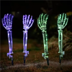 Solar Skeleton Hand Lights - Eerie Glow for Halloween Yard Decor 2