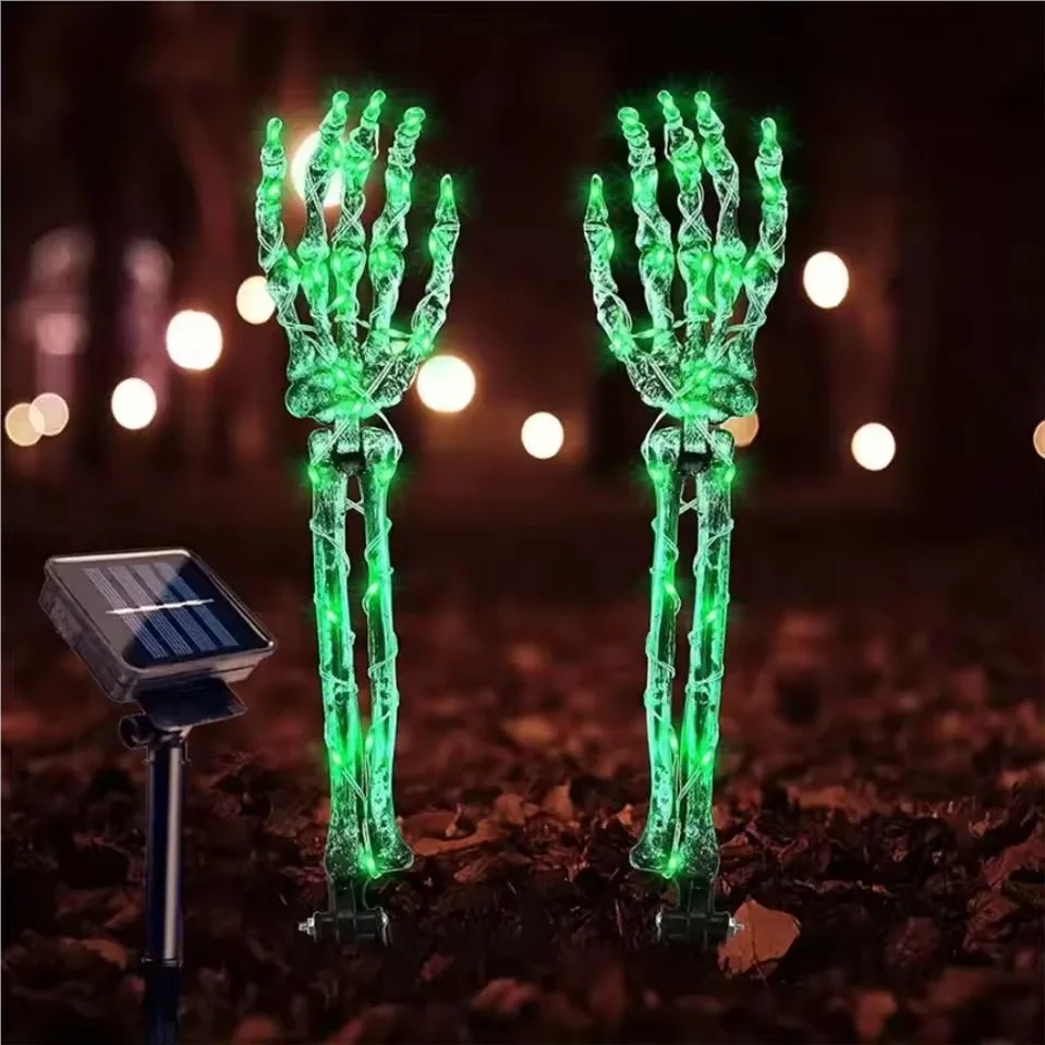 Solar Skeleton Hand Lights - Eerie Glow for Halloween Yard Decor 5