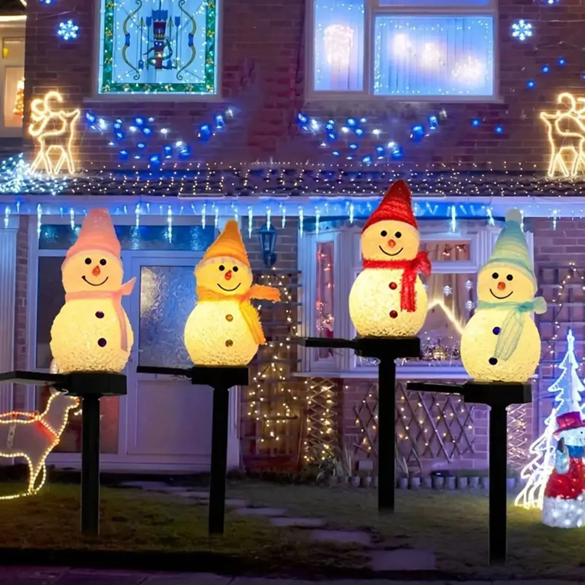Solar Snowman Lights - Festive Outdoor Solar Lights for Winter Decor 1