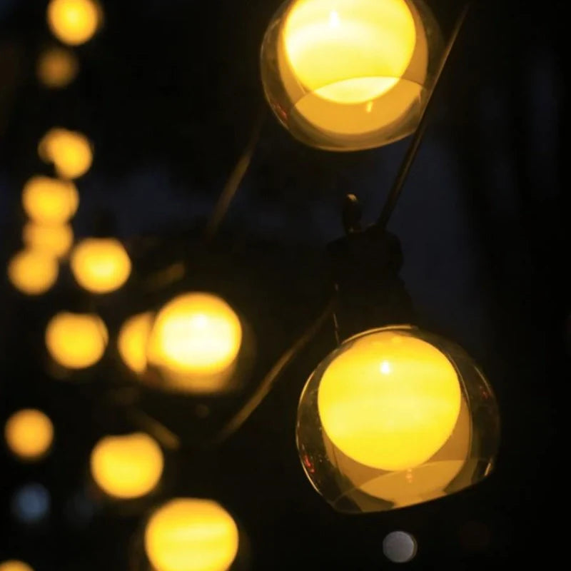Solar String Lights - Warm White LED, Remote Control & Dual Power 0