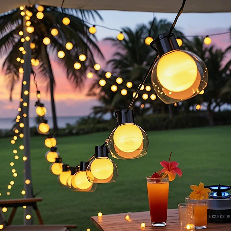Solar String Lights - Warm White LED, Remote Control & Dual Power 3