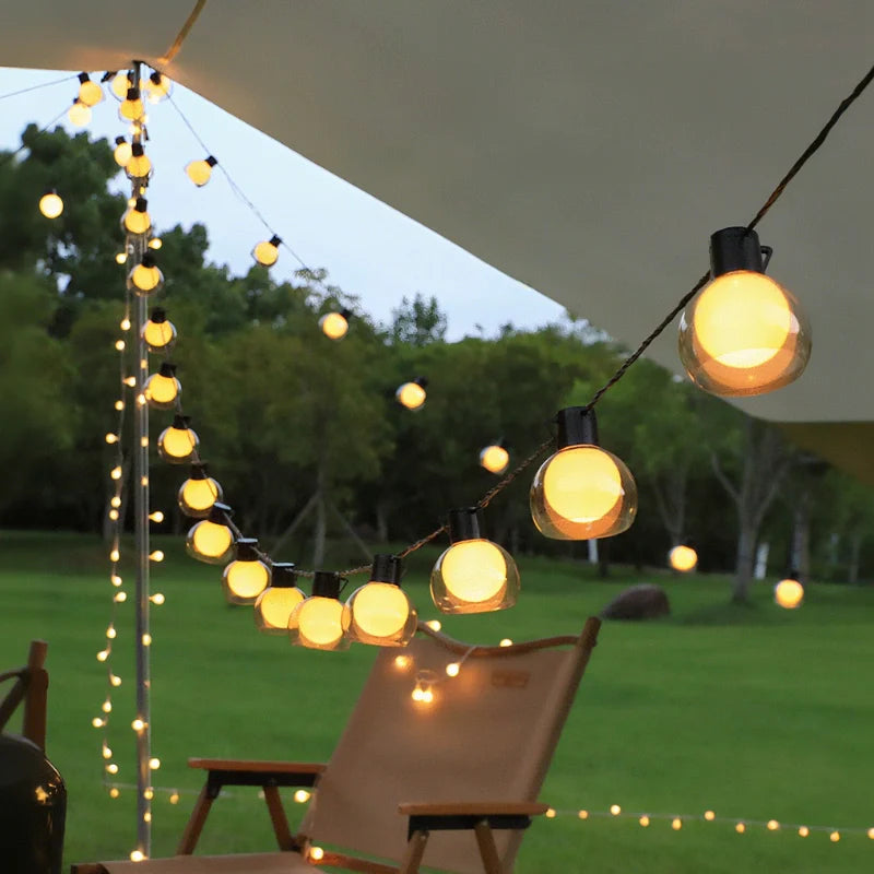 Solar String Lights - Warm White LED, Remote Control & Dual Power 5
