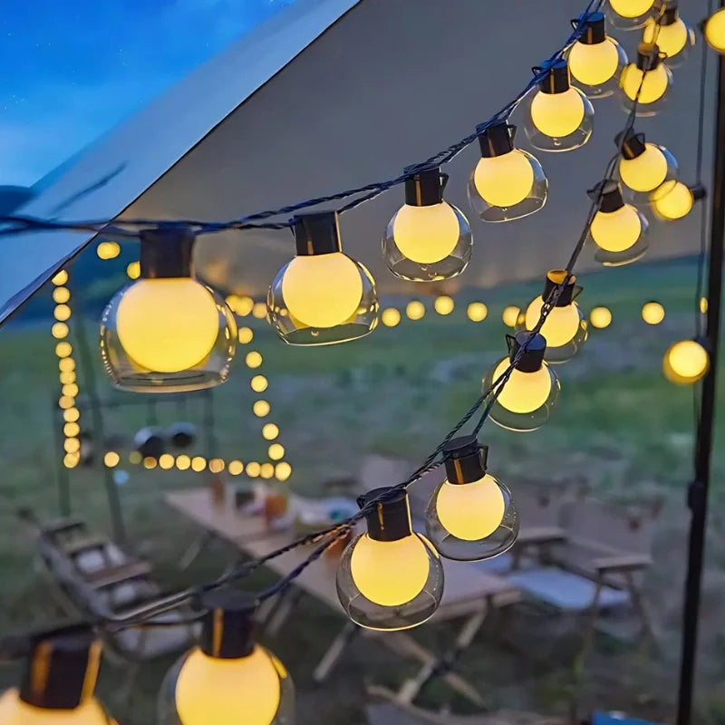 Solar String Lights - Warm White LED, Remote Control & Dual Power 7