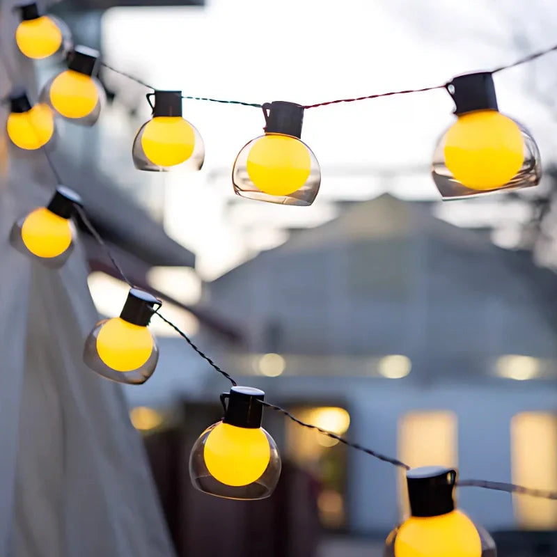 Solar String Lights - Warm White LED, Remote Control & Dual Power 9