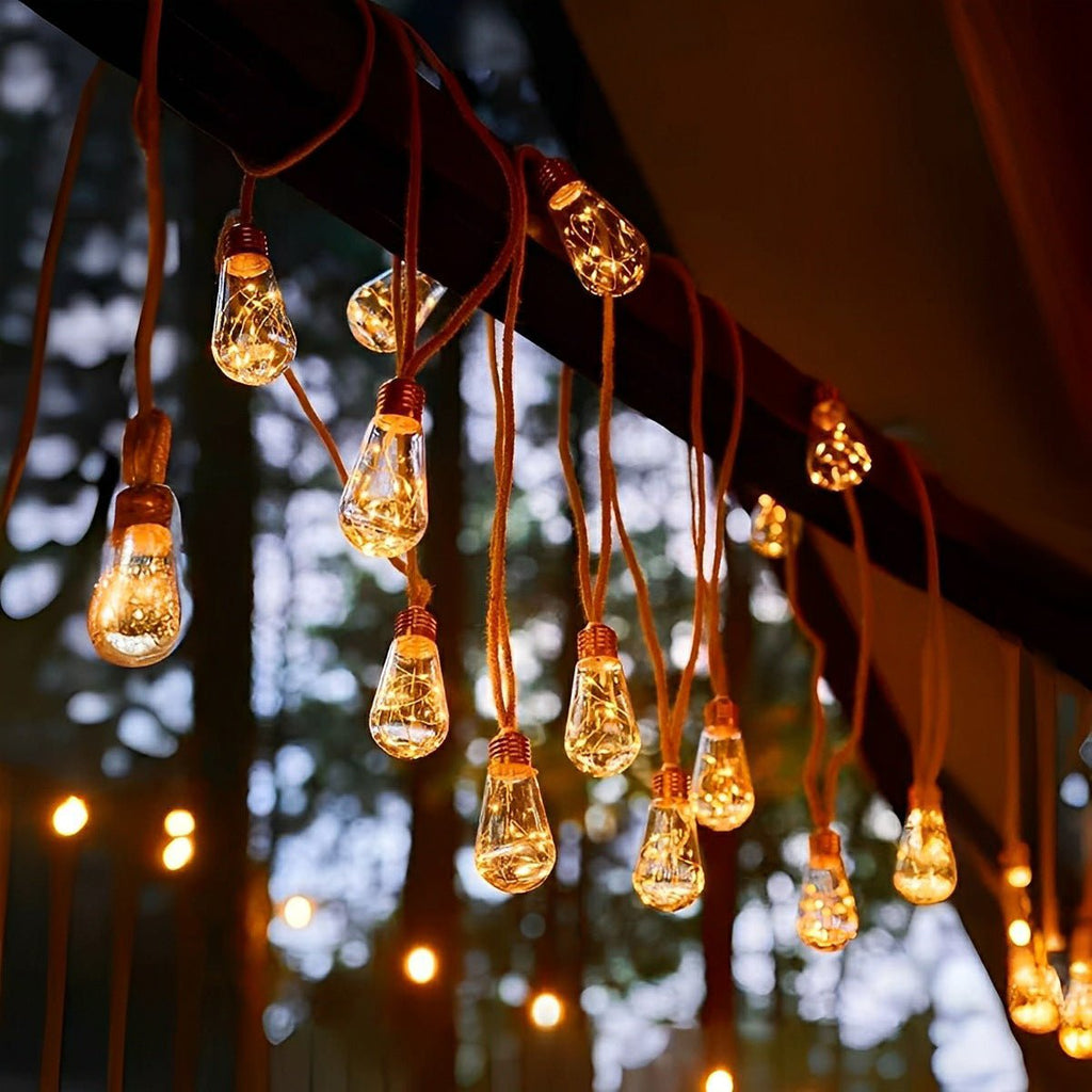 Solar String Lights Outdoor - 20 Warm White LEDs, IP65 Waterproof 0