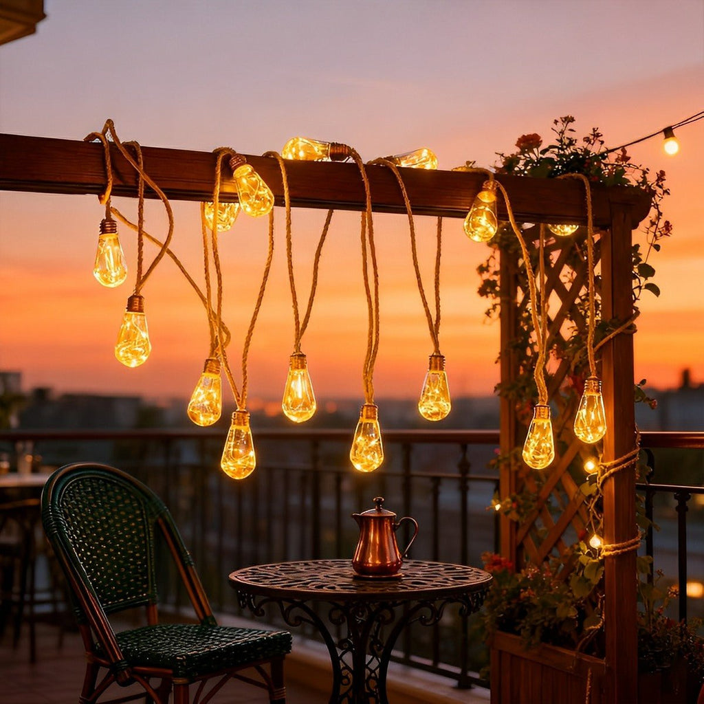 Solar String Lights Outdoor - 20 Warm White LEDs, IP65 Waterproof 1