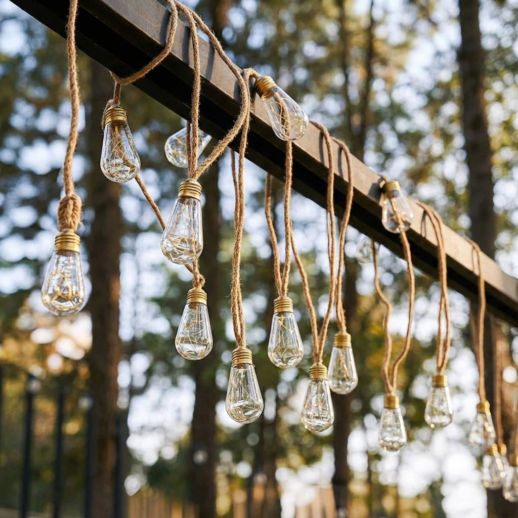 Solar String Lights Outdoor - 20 Warm White LEDs, IP65 Waterproof 2