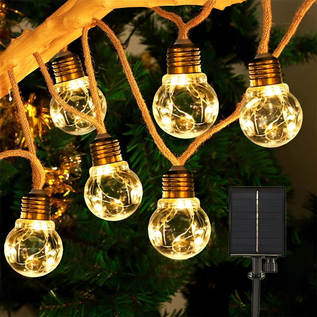 Solar String Lights Outdoor - 20 Warm White LEDs, IP65 Waterproof 3