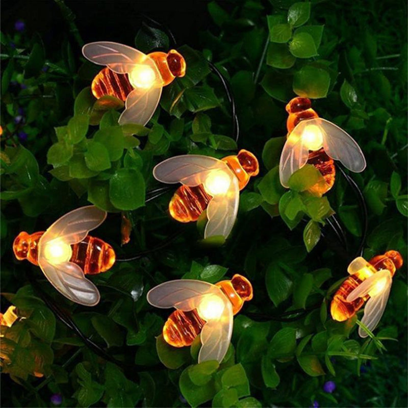 Solar String Lights Outdoor - Energy-Efficient Honeybee Patio Decor 0