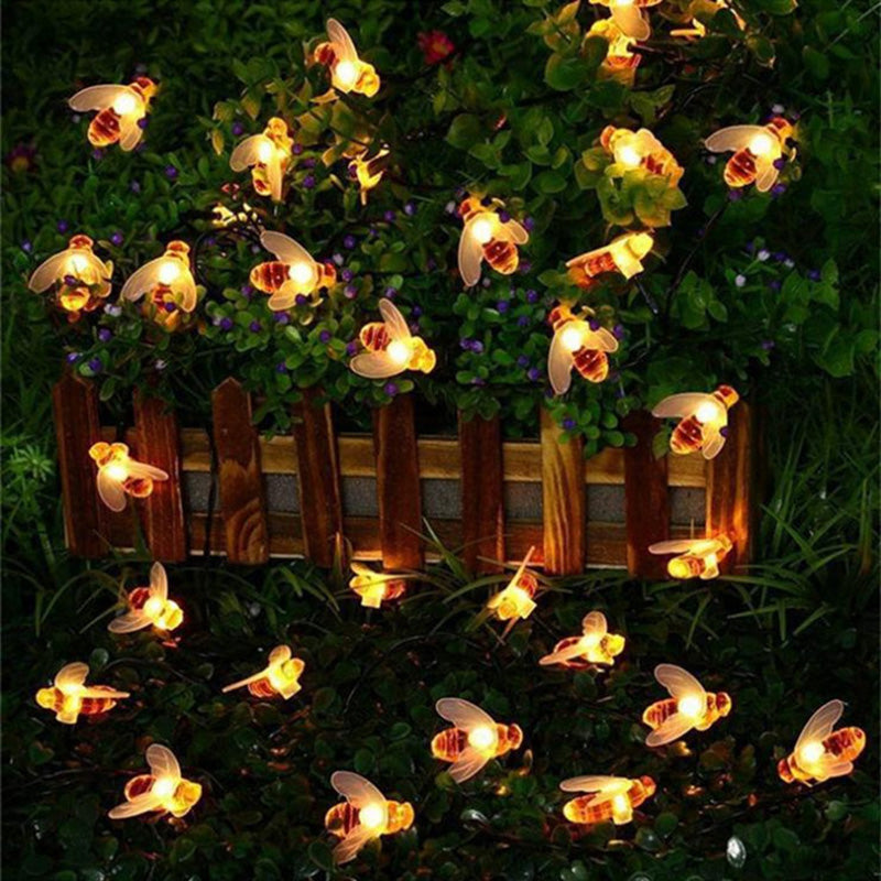 Solar String Lights Outdoor - Energy-Efficient Honeybee Patio Decor 6