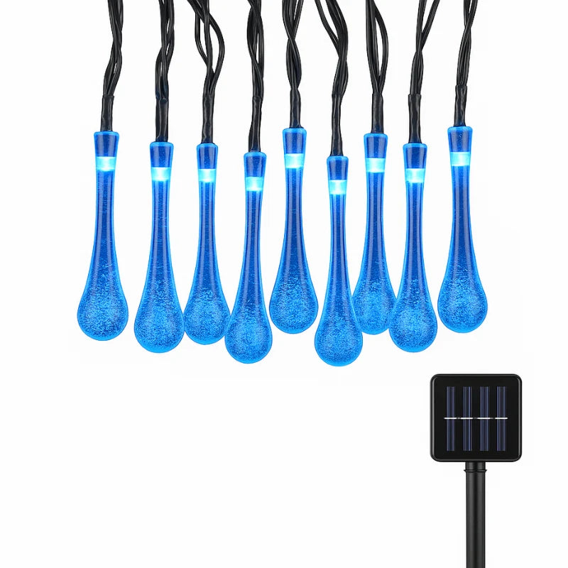 Solar String Lights Outdoor with 30 Waterproof Teardrop LEDs and 8 Lighting Modes for Patio and Garden Ambiance 3