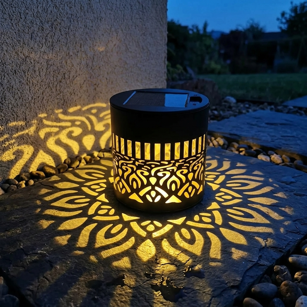 Solar Wall Light - Weatherproof LED, Automatic On/Off, Mandala Pattern 0