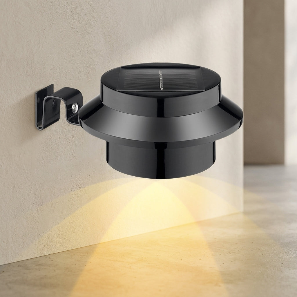 Solar Wall Light Outdoor Industrial LED 0.35W PC ABS Black White 1