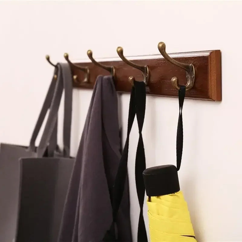 Solid Wood Wall Coat Rack - Elegant Space-Saving Coat Hooks for Wall 3