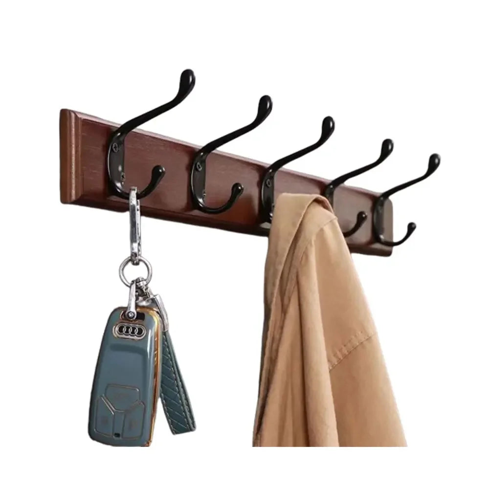 Solid Wood Wall Coat Rack - Elegant Space-Saving Coat Hooks for Wall 6