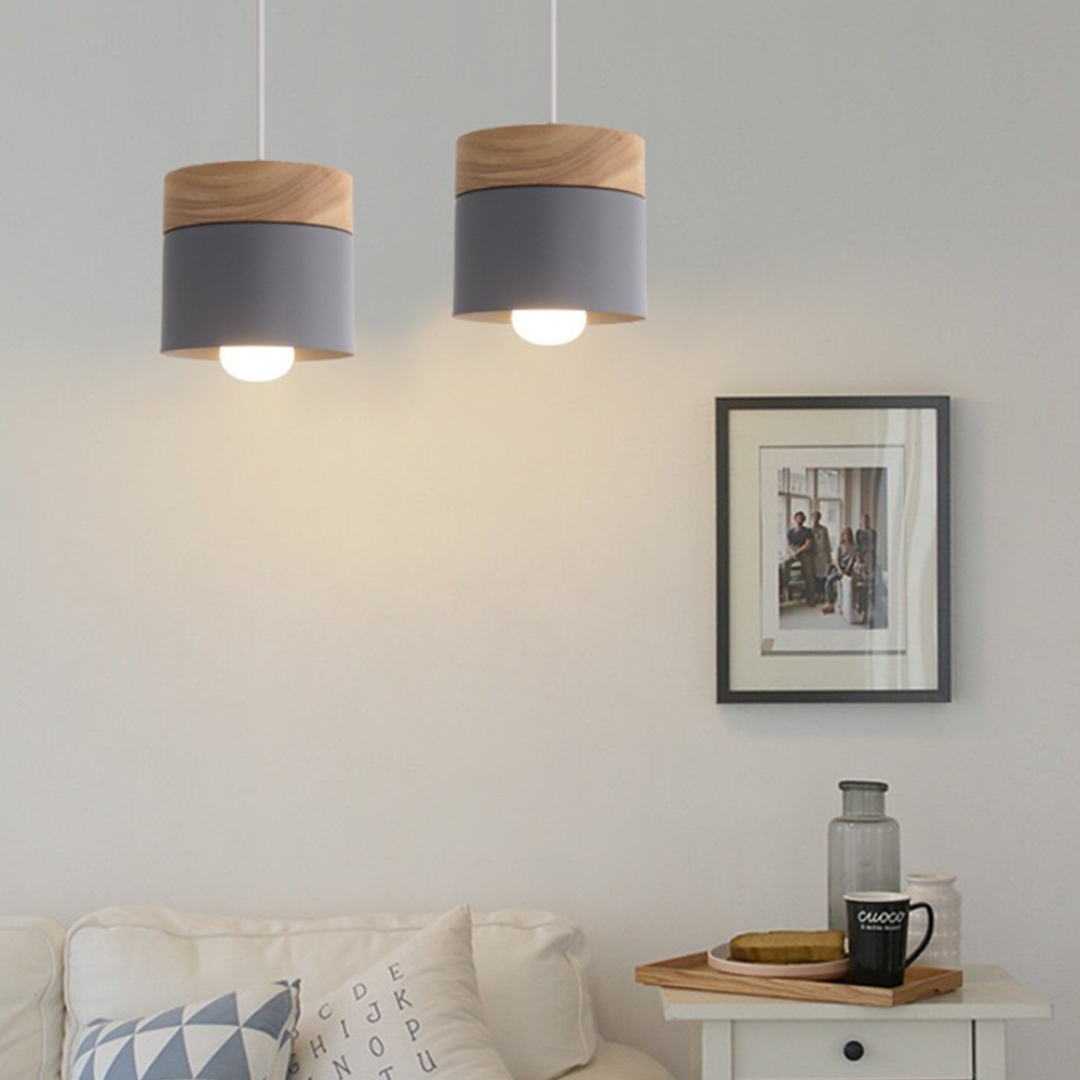 Sopenda Pendant Light - Modern Kitchen Pendant Lighting with Rustic Wood 5