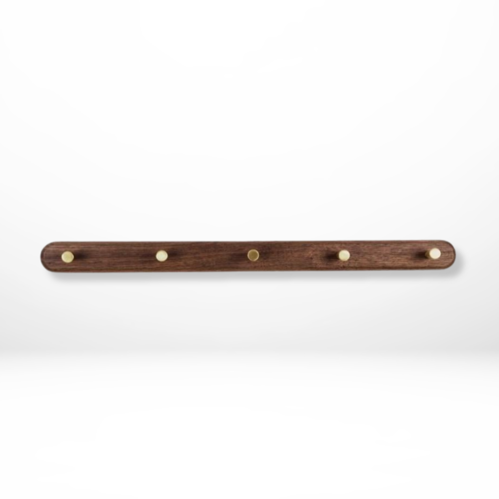 Space-Saving Wall Hooks with Brass Accents – Natural Wood Coat Hooks for Wall, Ideal for Coats, Towels, Bags, and Keys 10