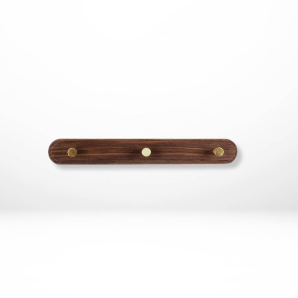 Space-Saving Wall Hooks with Brass Accents – Natural Wood Coat Hooks for Wall, Ideal for Coats, Towels, Bags, and Keys 9