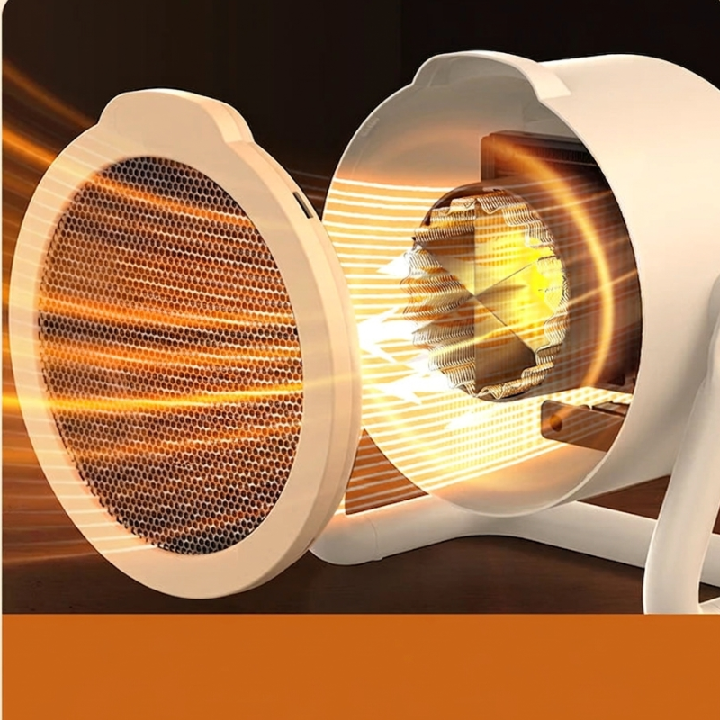 Close-up of a heating element with glowing interior components on a dark background