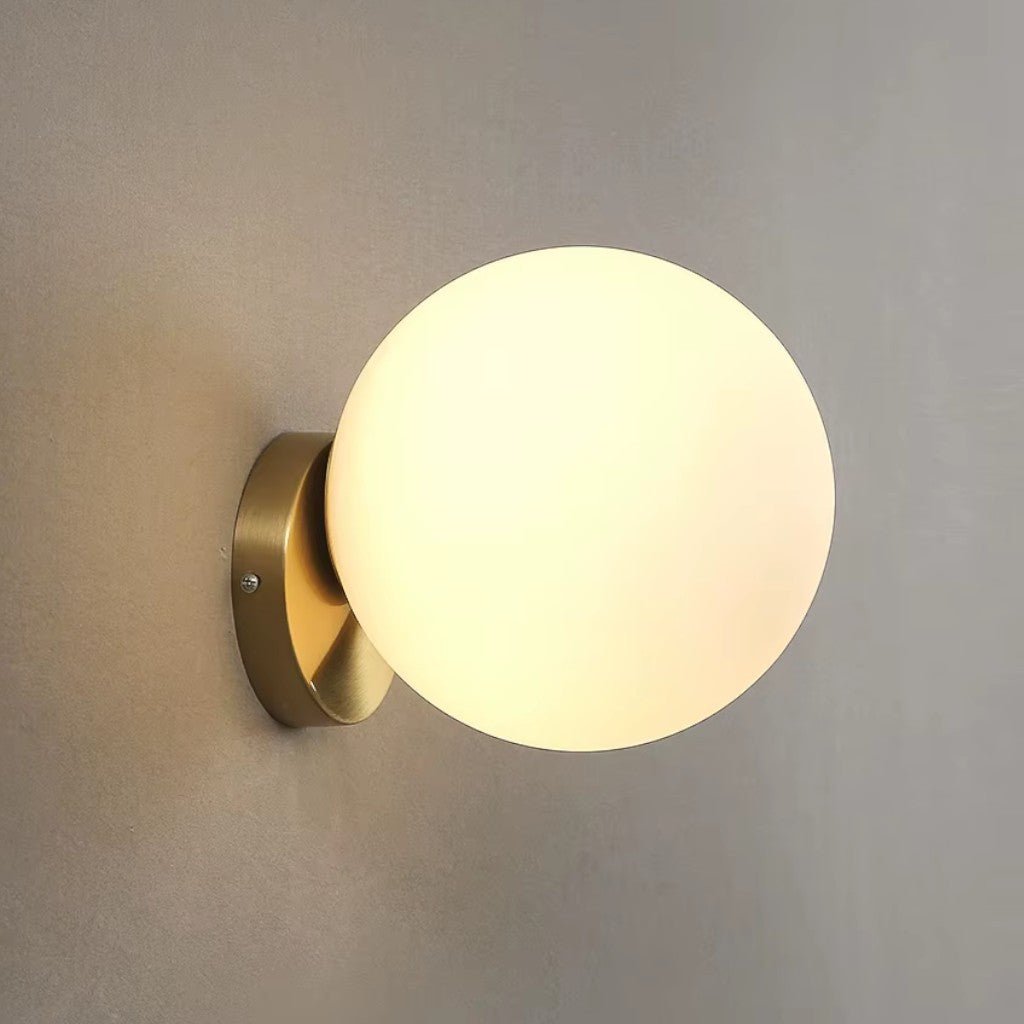 Sphere Wall Sconce - Elegant Gold Finish & Space-Saving Design 0