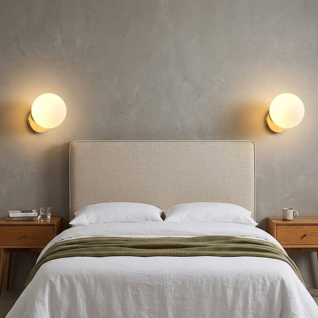 Sphere Wall Sconce - Elegant Gold Finish & Space-Saving Design 1