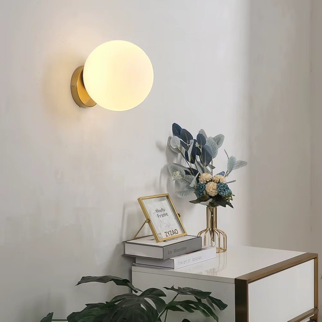 Sphere Wall Sconce - Elegant Gold Finish & Space-Saving Design 3