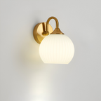 Spherical Glass Wall Sconce - Striped Design with LED Compatibility 0