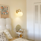 Spherical Glass Wall Sconce - Striped Design with LED Compatibility 6