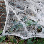 Spider Web Halloween Decor - 200 Sq Ft Stretchy Cobweb for Indoor & Outdoor Halloween Decorations 4