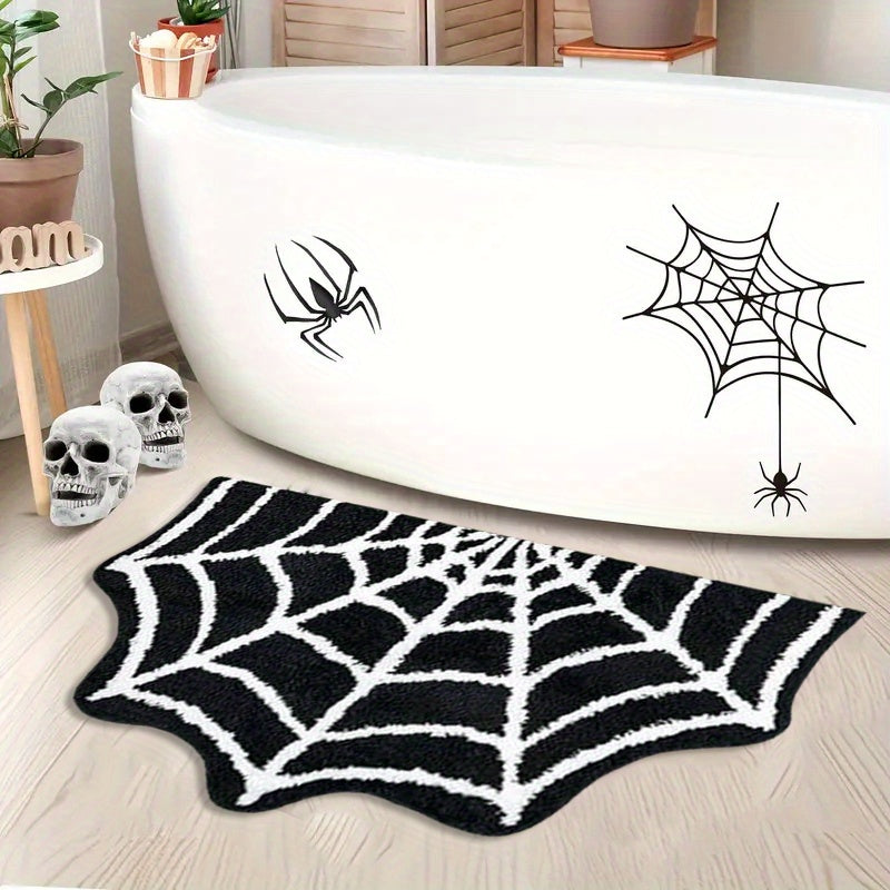 Spider Web Rug - Soft Faux Cashmere for Gothic Halloween Décor 8