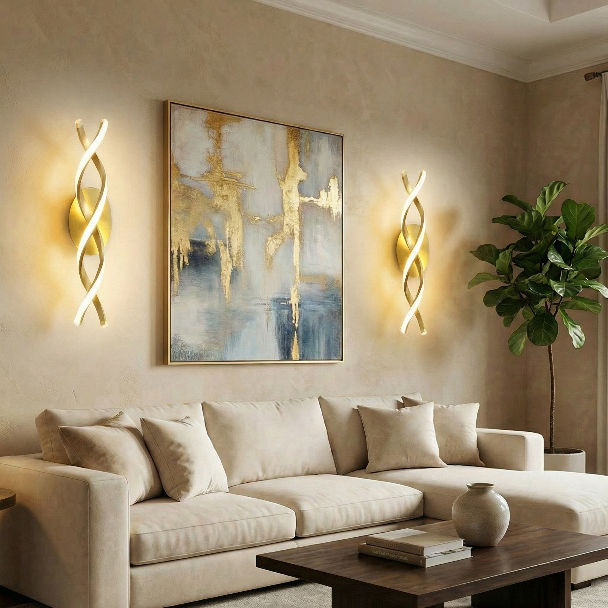 Spiral LED Wall Sconce - Soft Ambient Light & Slim Vertical Design 2