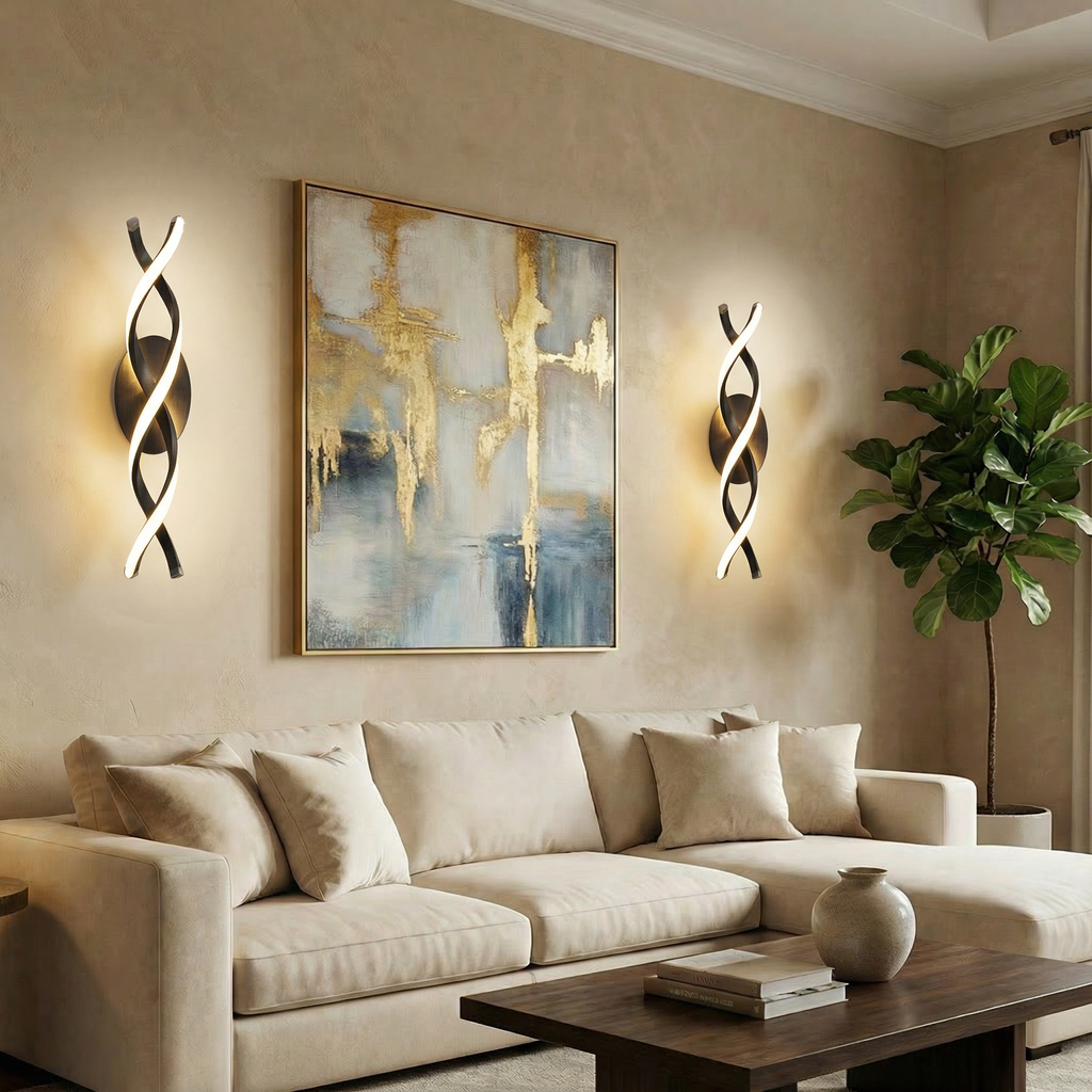 Spiral LED Wall Sconce - Soft Ambient Light & Slim Vertical Design 5