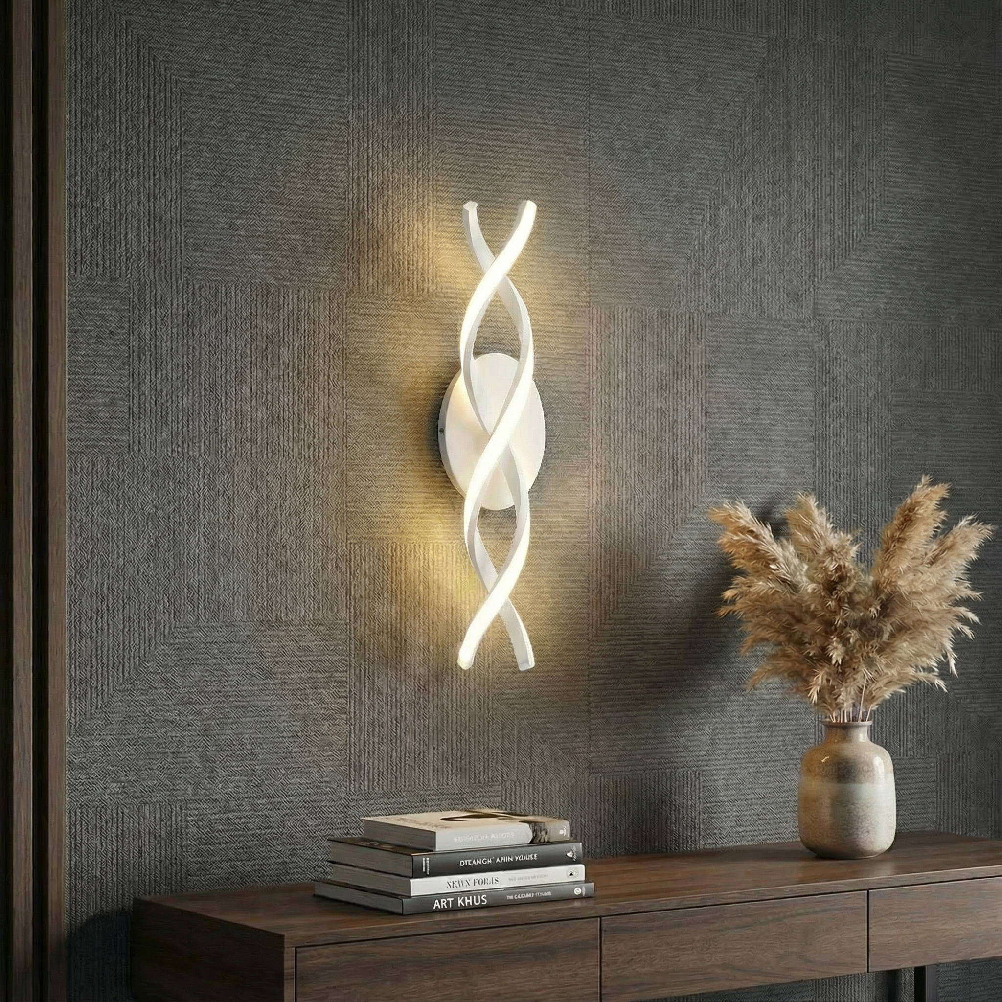 Spiral LED Wall Sconce - Soft Ambient Light & Slim Vertical Design 7