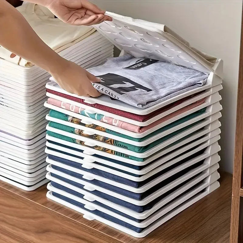 Stackable Shirt Organizer Boards - Foldable Design for Efficient Storage 1