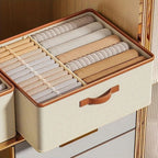 Stackable Storage Bin with Dividers for Closet Organization – Foldable Fabric Storage Container for Clothes and Accessories 0
