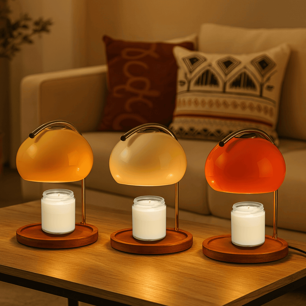 Stained Glass Table Lamp - LED Light With Candle Warming Function 1
