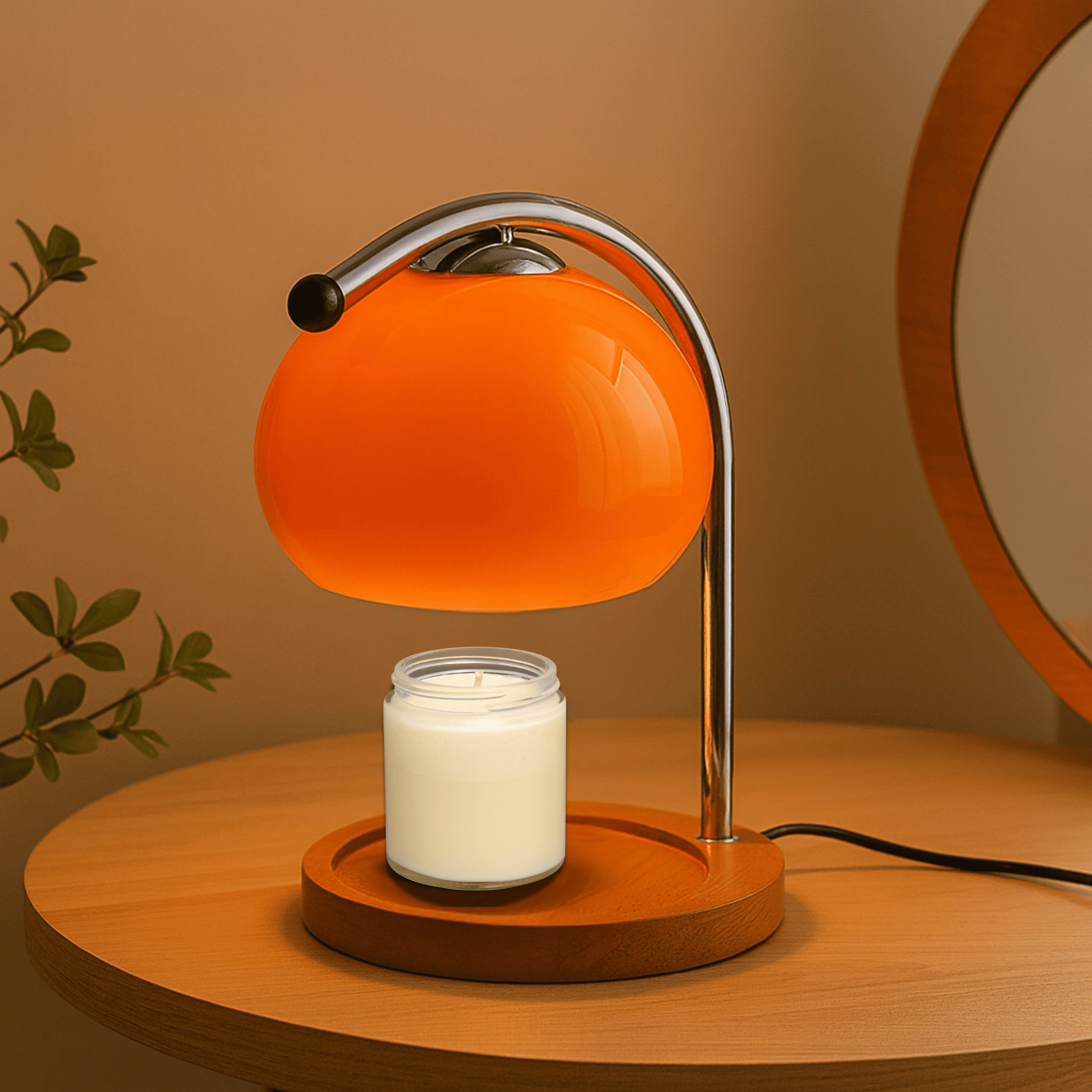 Stained Glass Table Lamp - LED Light With Candle Warming Function 3