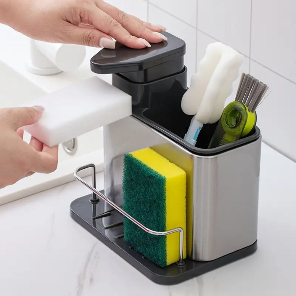 Stainless Steel Dish Soap Dispenser for Kitchen Sink - Organized & Space-Saving 0