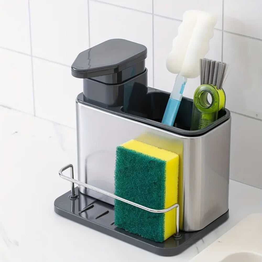 Stainless Steel Dish Soap Dispenser for Kitchen Sink - Organized & Space-Saving 1