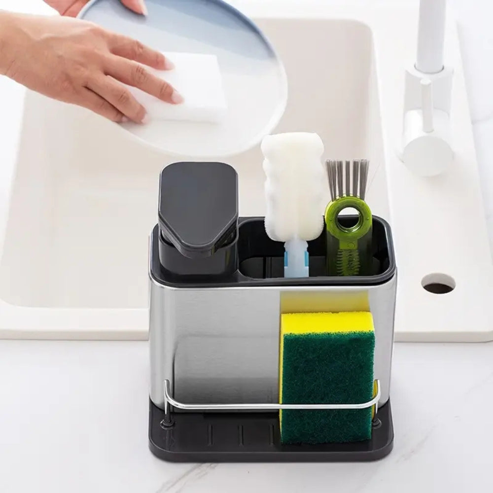 Stainless Steel Dish Soap Dispenser for Kitchen Sink - Organized & Space-Saving 4