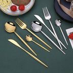 Stainless Steel Flatware Set - Elegant 4-Piece Dining Essentials 3