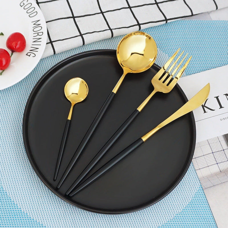 Stainless Steel Flatware Set - Elegant 4-Piece Dining Essentials 6