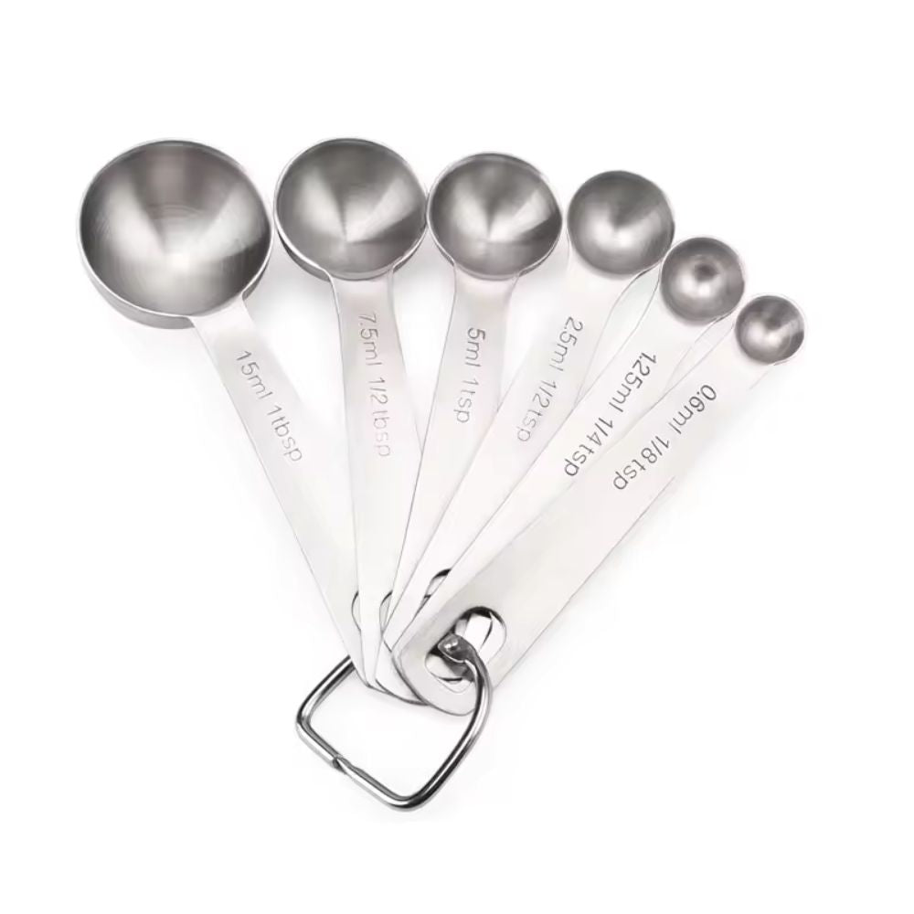 Stainless Steel Measuring Spoon Set - 6 Durable Spoons for Accurate Cooking 1