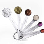 Stainless Steel Measuring Spoon Set - 6 Durable Spoons for Accurate Cooking 5