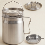 Stainless Steel Oil Filter Pot - Reusable Storage & Filtration System 0