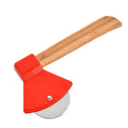 Stainless Steel Pizza Cutter Wheel - Sharp Blade & Bamboo Handle for Easy Slicing 0
